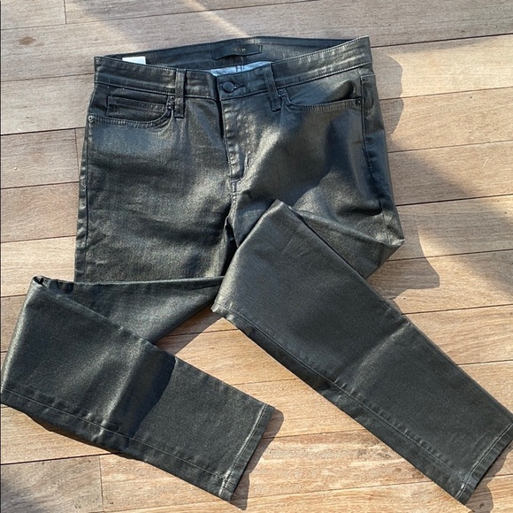 Joe's Jeans Denim - {Joe's Jeans} Midrise gunmetal leather coated